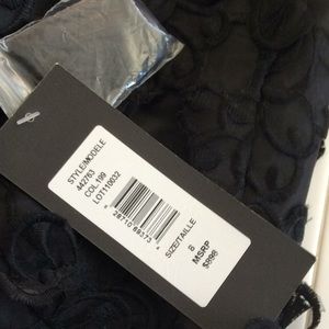 Monique Lhuillier Black Ball Gown Flower appliqué